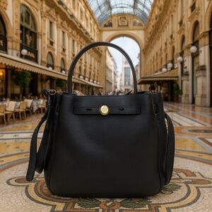 NEW Tory Burch Romy Black Bucket Bag/Satchel/Shoulder/Crossbody/Drawstring Tote